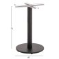 Preview: ALUMINIUM-TISCHGESTELL RUND SCHWARZ MATTE KREUZ 48X48cm Φ45X73cm