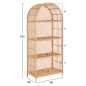 Preview: BÜCHERREGAL AUS NATÜRLICHEM RATTAN IN NATÜRLICHER FARBE 80x40x182Hcm