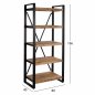 Preview: Bücherregal Metall und massives Mangoholz 80x45x186