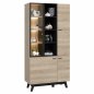 Preview: Vitrine mit Kieran LED Beleuchtung Natürlich Schwarz 90,3 x 41,6 x 181,6 cm
