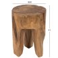 Preview: 3-BEIN-HOCKER MASSIVES TEAK NATURFARBE Φ30x40Hcm