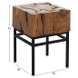 Preview: BEISTELLTISCH QUADRATISCHES MASSIVES TEAK NATURFARBE 38X38X55H