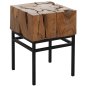 Preview: BEISTELLTISCH QUADRATISCHES MASSIVES TEAK NATURFARBE 38X38X55H
