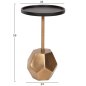 Preview: BEISTELLTISCH RUBIN, Platte aus Mangoholz in Schwarz, Sockel aus Metall in Messinggold, 35 x 35 x 59 cm