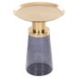 Preview: BEISTELLTISCH BALLIN BLAU GLAS-METALL IN GOLD Φ37,5x49,5Hcm