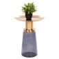 Preview: BEISTELLTISCH BALLIN BLAU GLAS-METALL IN GOLD Φ37,5x49,5Hcm