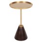 Preview: BEISTELLTISCH, RUND, KAPPUR, MANGOHOLZ IN NUSSBAUMFARBE, METALL IN GOLD, Φ38x62Hcm