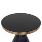 Preview: BEISTELLTISCH DEMMY, SCHWARZE GLASPLATTE UND LILA GLASBASIS, GOLDENER „HALS“ Φ41x48Hcm