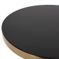 Preview: BEISTELLTISCH DEMMY, SCHWARZE GLASPLATTE UND LILA GLASBASIS, GOLDENER „HALS“ Φ41x48Hcm
