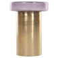 Preview: Runder Beistelltisch Carmo, violette Glasplatte, goldener Metallsockel, Φ39Χ54Hcm