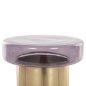 Preview: Runder Beistelltisch Carmo, violette Glasplatte, goldener Metallsockel, Φ39Χ54Hcm