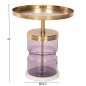 Preview: HAILEY BEISTELLTISCH LILA GLAS-GOLDMETALL Φ39,5x45Hcm