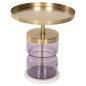 Preview: HAILEY BEISTELLTISCH LILA GLAS-GOLDMETALL Φ39,5x45Hcm
