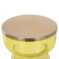 Preview: BEISTELLTISCH RANE HELLGRÜNES GLAS, METALLPLATTE IN GOLD, Φ36x47Hcm