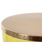 Preview: BEISTELLTISCH RANE HELLGRÜNES GLAS, METALLPLATTE IN GOLD, Φ36x47Hcm