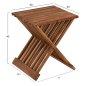 Preview: SIDE TABLE FOLDABLE MADE OF TEAK WOOD IN NATURAL COLOR 40x33x45cm