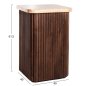 Preview: BEISTELLTISCH QUADRATISCH GLADYS MASSIVES MANGOHOLZ-WEISSER TRAVERTIN 40x40x60Hcm