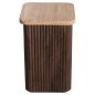Preview: BEISTELLTISCH QUADRATISCH GLADYS MASSIVES MANGOHOLZ-WEISSER TRAVERTIN 40x40x60Hcm