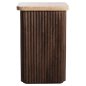 Preview: BEISTELLTISCH QUADRATISCH GLADYS MASSIVES MANGOHOLZ-WEISSER TRAVERTIN 40x40x60Hcm