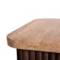Preview: BEISTELLTISCH QUADRATISCH GLADYS MASSIVES MANGOHOLZ-WEISSER TRAVERTIN 40x40x60Hcm