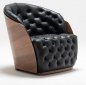 Preview: Sessel "Luxury" aus Kunstleder und Holzschale