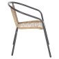 Preview: SESSEL METALLGRAU-KOMP. RATTAN NATUR 54x61x75L