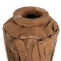 Preview: DEKORATIVE BODENVASE ZENIA RECYCELTE TEAKHOLZSTÜCKE IN NATÜRLICHER FARBE Φ40x80Hcm