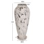 Preview: DECORATIVE FLOOR VASE WITH SAUCER-BASE LAUREL TERRACOTTA IN WHITE PATINA Φ55x120Hcm