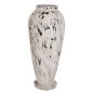 Preview: DECORATIVE FLOOR VASE WITH SAUCER-BASE LAUREL TERRACOTTA IN WHITE PATINA Φ55x120Hcm