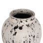 Preview: DECORATIVE FLOOR VASE WITH SAUCER-BASE LAUREL TERRACOTTA IN WHITE PATINA Φ55x120Hcm