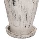 Preview: DECORATIVE FLOOR VASE WITH SAUCER-BASE LAUREL TERRACOTTA IN WHITE PATINA Φ55x120Hcm