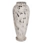 Preview: DECORATIVE FLOOR VASE WITH SAUCER-BASE LAUREL TERRACOTTA IN WHITE PATINA Φ55x120Hcm