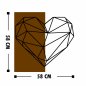 Preview: Wand Dekoration aus Holz mit Metallherz 58Χ58cm
