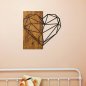 Preview: Wand Dekoration aus Holz mit Metallherz 58Χ58cm