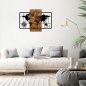 Preview: Wand Dekoration aus Holz mit Metall Weltkarte 85Χ58cm