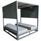 Preview: DOUBLE LOUNGE SUNBEDS IN A CUBE WITH SUNSHADES ALUMINUM IN GREY 2x2x2m