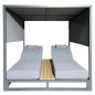 Preview: DOUBLE LOUNGE SUNBEDS IN A CUBE WITH SUNSHADES ALUMINUM IN GREY 2x2x2m