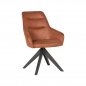 Preview: Esszimmerstuhl "Jace" in cognac Farbe Mikrofaser 58x65x88 cm