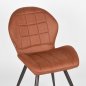 Preview: Esszimmerstuhl Sil 51x64x87 cm Cognac-Mikrofaser | Schwarzes Metall