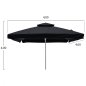 Preview: PROFESSIONAL UMBRELLA ALU TELESCOPIC WITH BLACK ACRYLIC CLOTH
