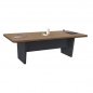 Preview: Professional meeting desk made of high-quality melamine with a gray and honey-colored oak surface