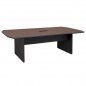 Preview: Professional meeting desk made of high quality melamine in gray and walnut colors