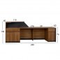 Preview: PROFESSIONELLES EMPFANGSBÜRO SUPREME 280x60x108Y cm.