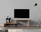 Preview: TV Tisch in schwarz natürlich 110-160x30x45 cm