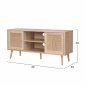 Preview: TV Möbel "Colm" im Rattan Design 120x39x56,5 cm