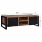 Preview: TV TISCH AUS METALL & MASSIVHOLZ MANGO NATUR 160x45x51 cm