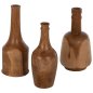 Preview: DEKORFLASCHEN 3-TEILIGES SET MASSIVES TEAK NATURAL