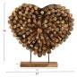 Preview: TABLE DECORATION SHINZO HEART SHAPE TEAK BRANCH WOOD IN NATURAL COLOR 57x5x56Hcm