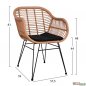 Preview: Esstisch-Set 3 Stk. mit Allegra Wicker in Beige - Schwarz | Outdoormöbel