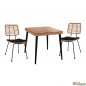 Preview: Esstisch-Set 3 Stk. mit Allegra Wicker in Beige - Schwarz | Outdoormöbel